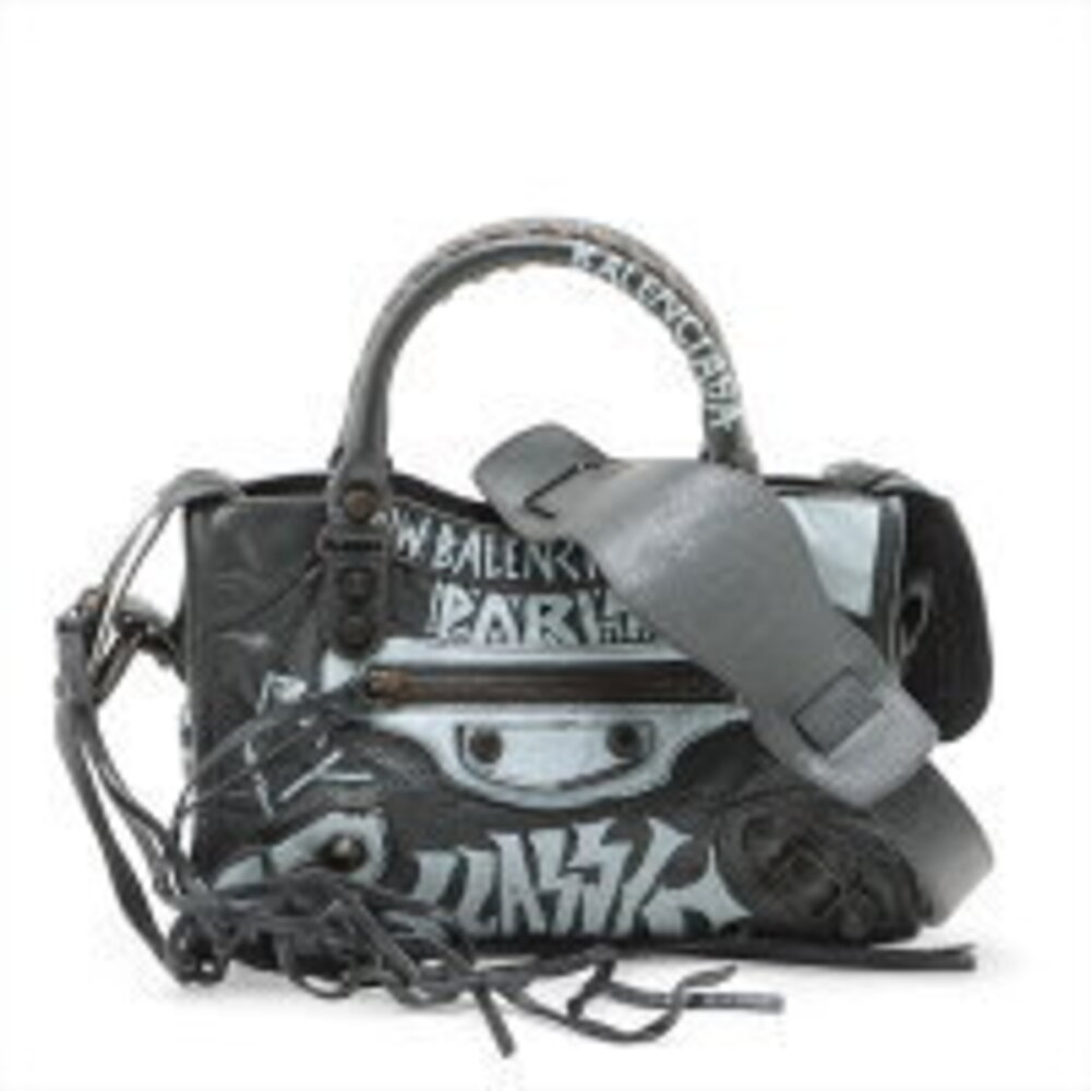 Balenciaga City Graffiti Paint Handbag Black - Picture 2 of 13